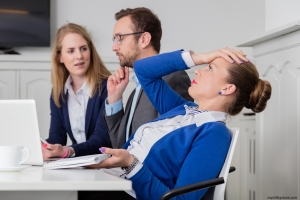 three people frustrated in a team